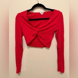 Red Garage Cropped top with knot in front